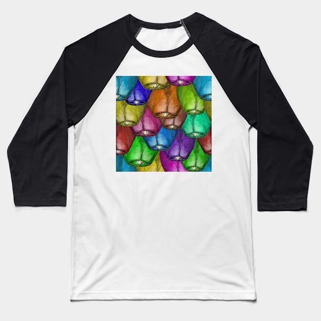 Lantern Festival Baseball T-Shirt by Greydn